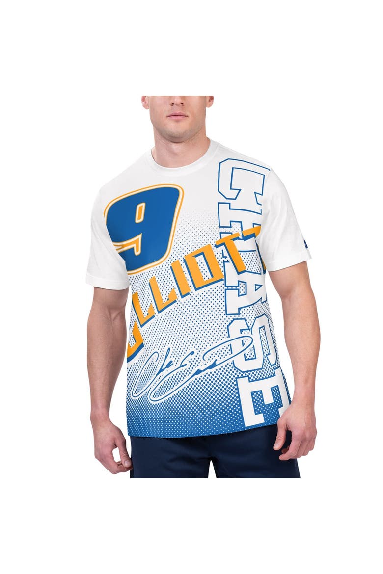 Men's Starter White Chase Elliott Extreme Lineman Graphic T-Shirt, Main, color, White