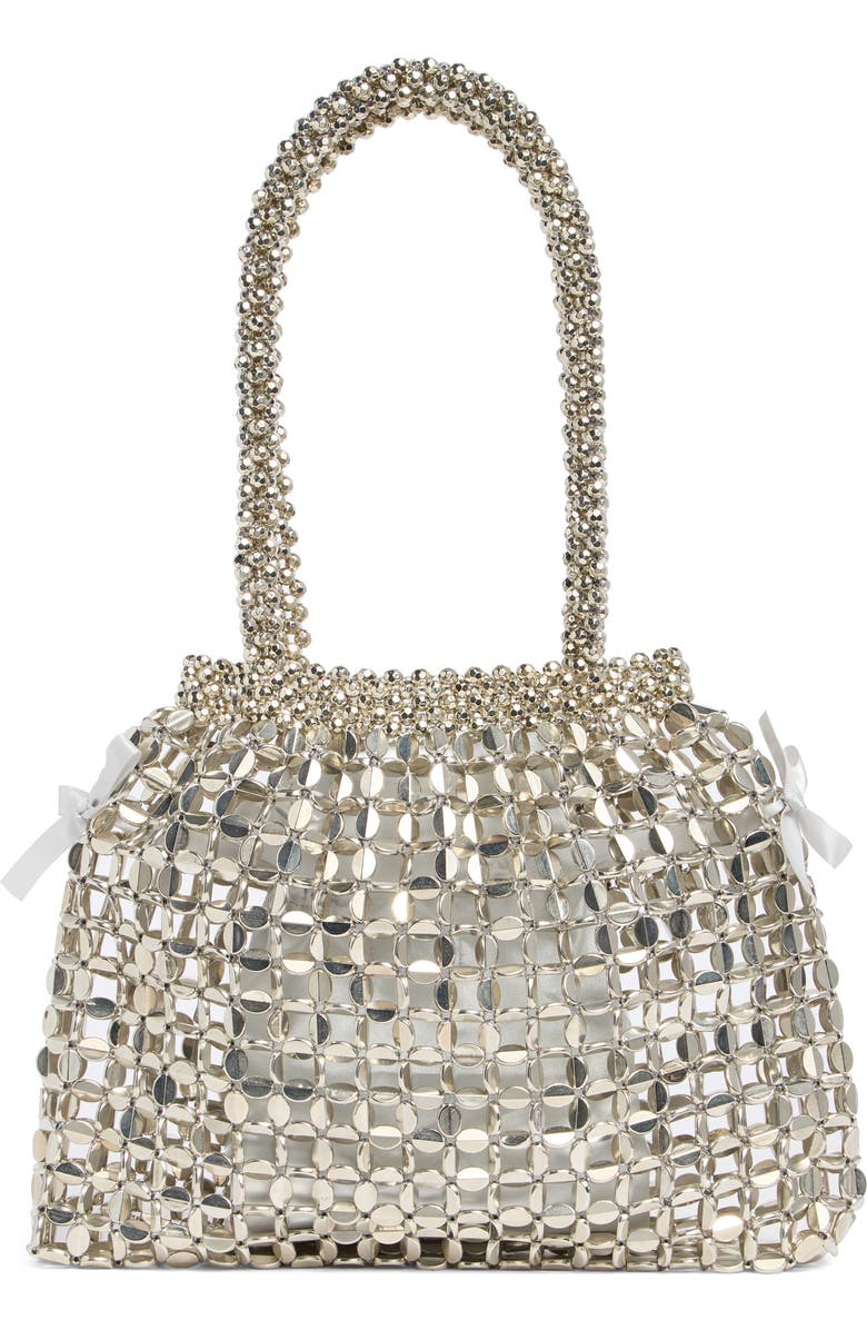 NATASHA Metallic Beaded Top Handle Bag, Main, color,
