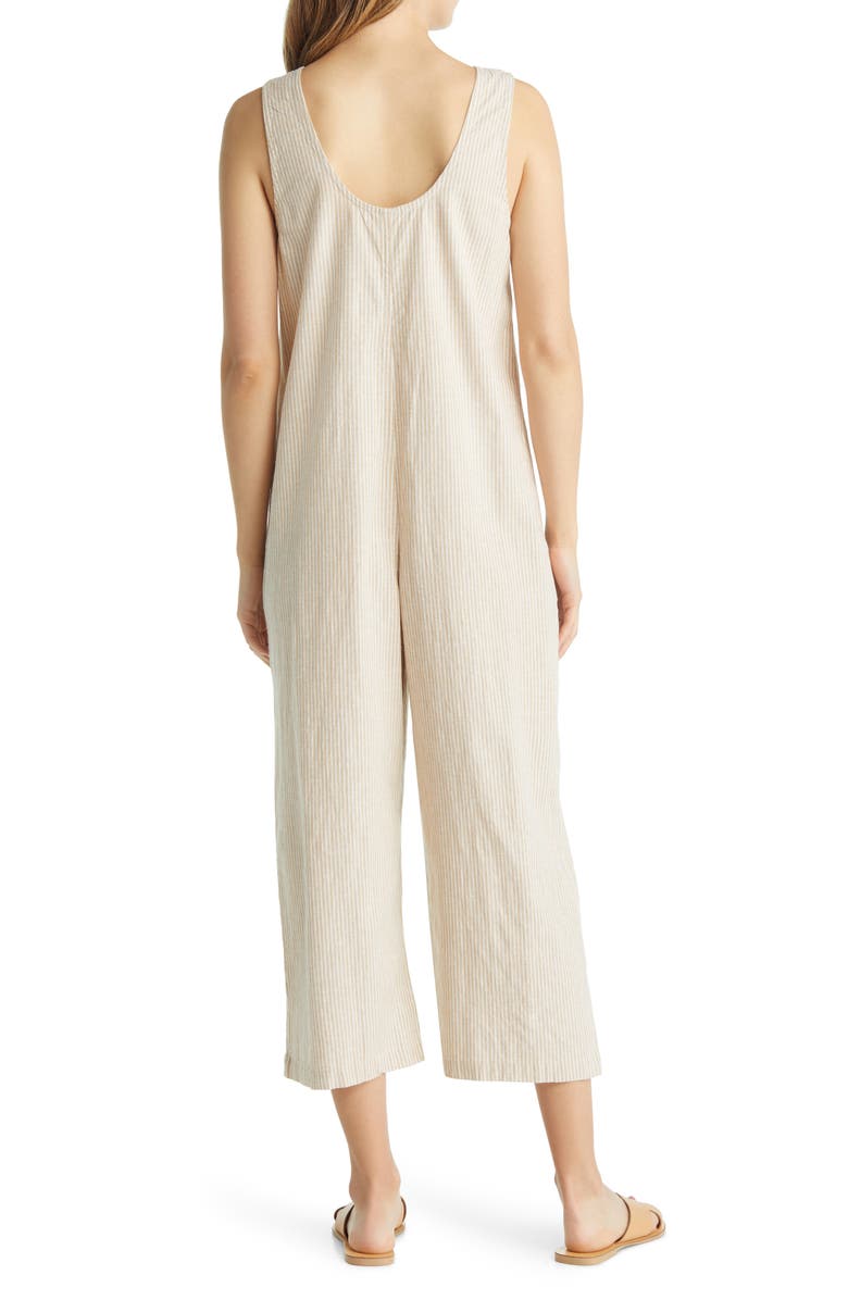 Marine Layer Sydney Beach Stripe Hemp Blend Jumpsuit, Alternate, color,