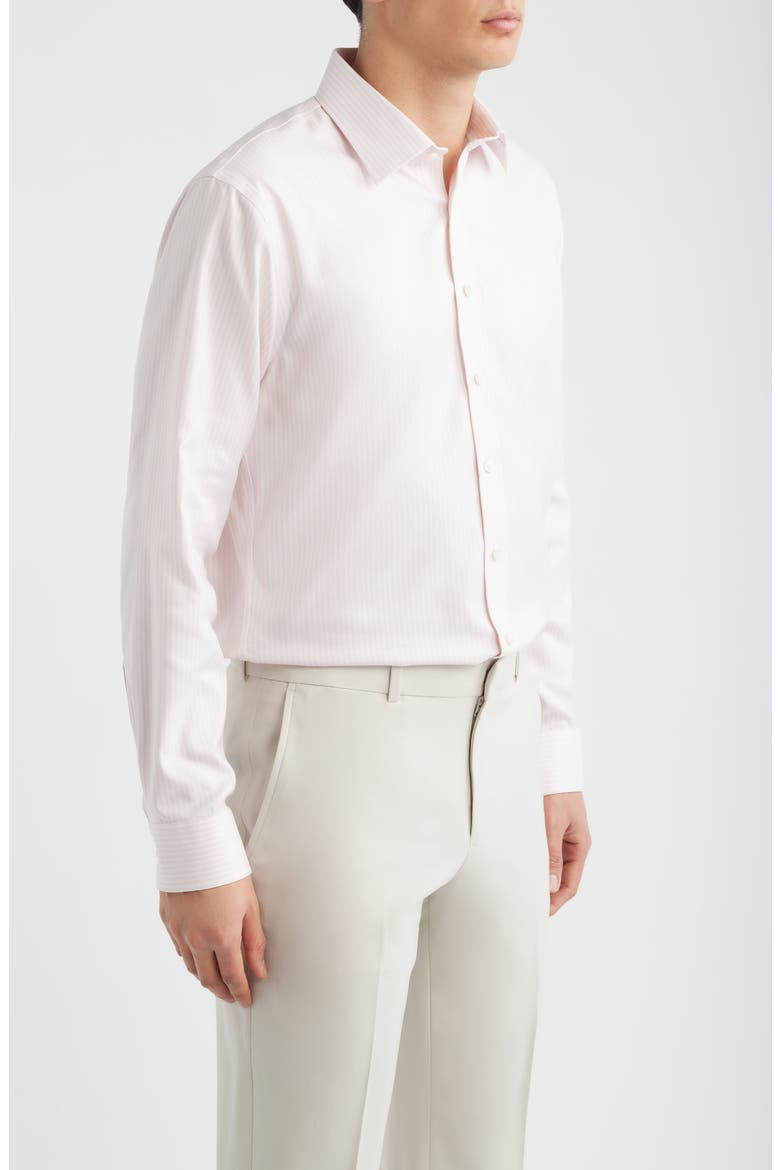 Premium Trim Fit Dress Shirt, Alternate, color, PINK PIAVE STRIPE