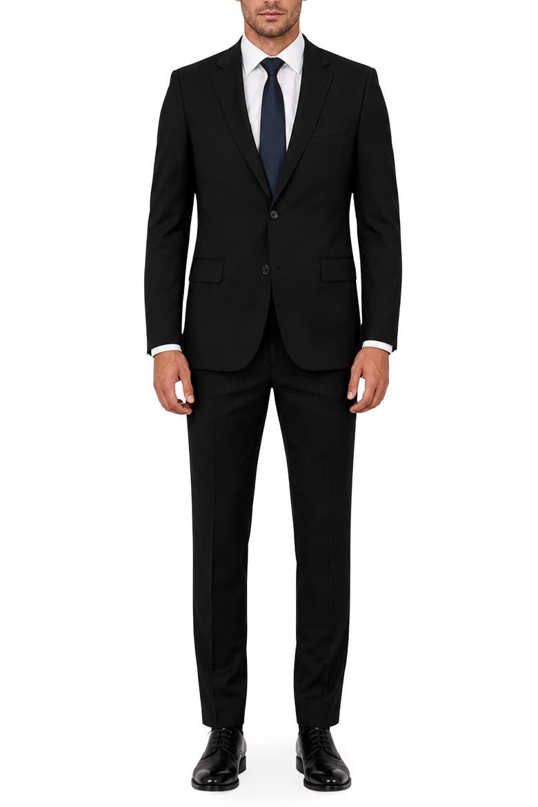Romeo Slim Fit Wool Suit, Main, color, BLACK