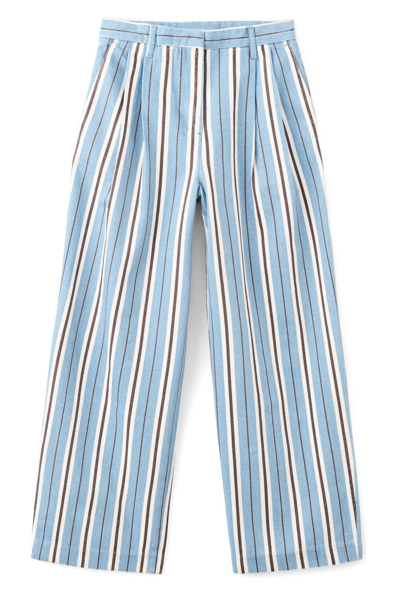 Stripe Wide Leg Pants, Main, color, SKY BLUE