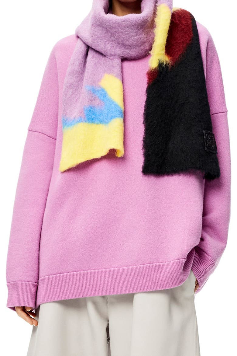 Intarsia Scarf, Main, color, PINK/ MULTICOLOR