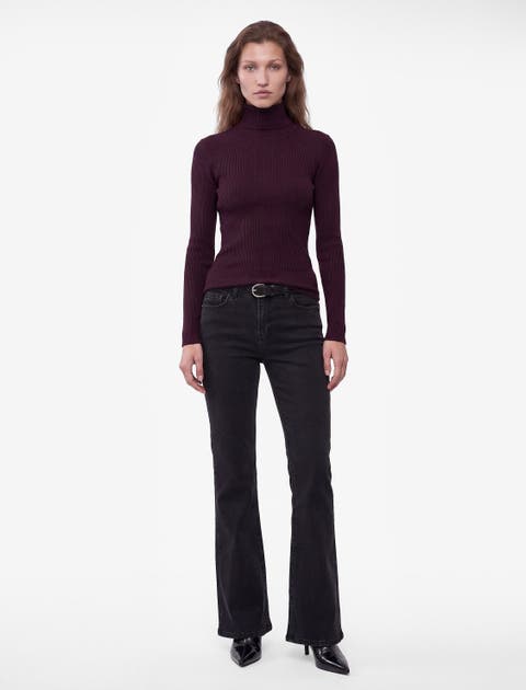 Slim Fit Long Sleeve Ribbed Turtle Neck T-shirt
