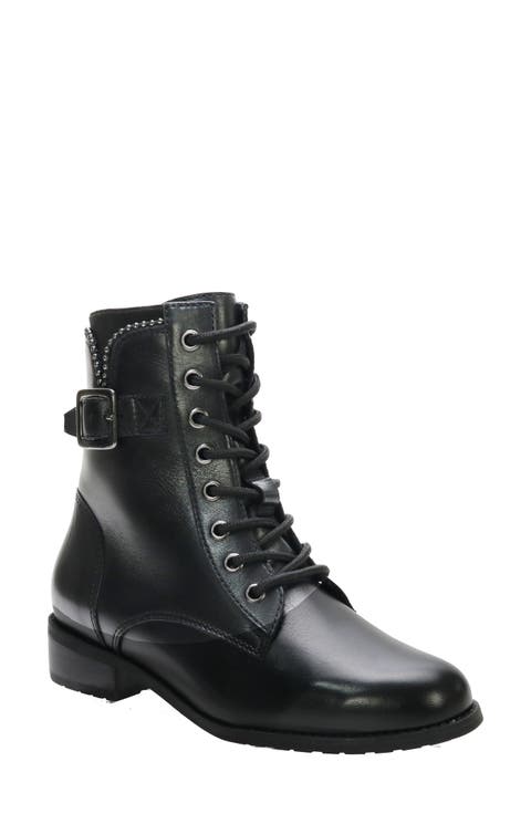 靴 TOE LACE UP LEATHER BOOTS / Black Mens High Support Black Leather Lace To Toe Boots, Size