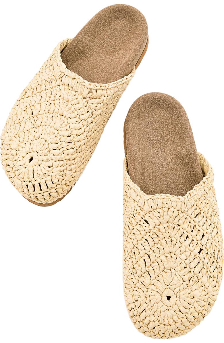 Prologue Shoes LOOP Woven Slide Sandal, Alternate, color, Beige Faux Leather
