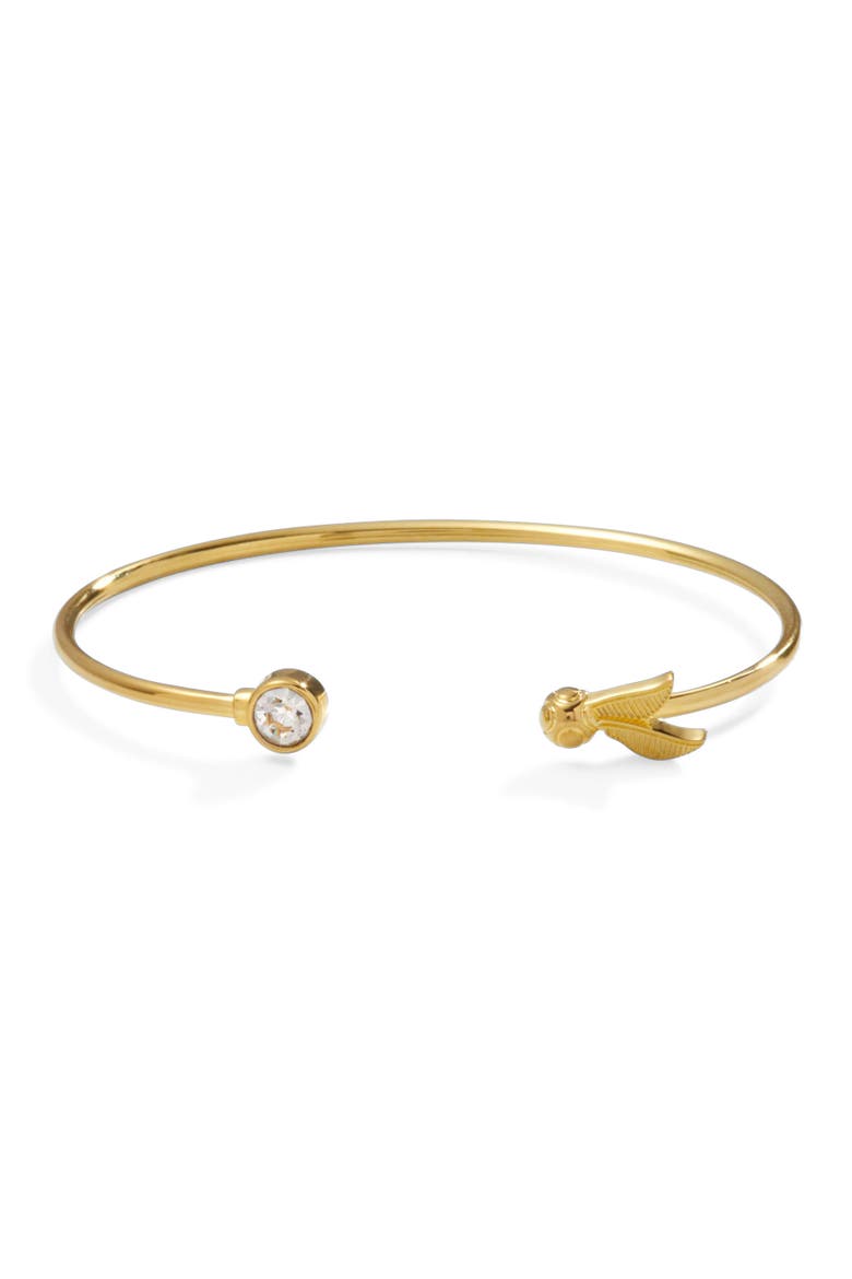 Harry Potter™ Golden Snitch Crystal Flex Cuff Bracelet, Main, color, Gold