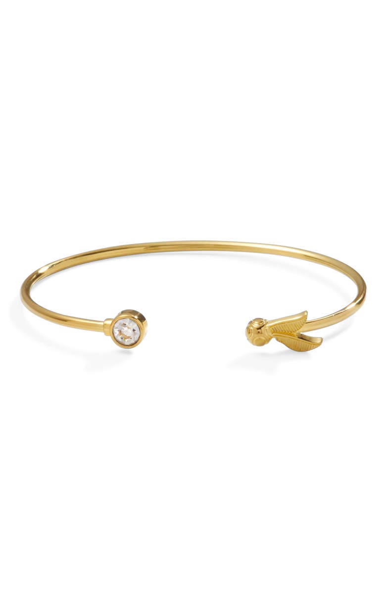 Alex and Ani Harry Potter<sup>™</sup> Golden Snitch Crystal Flex Cuff Bracelet, Main, color, Gold