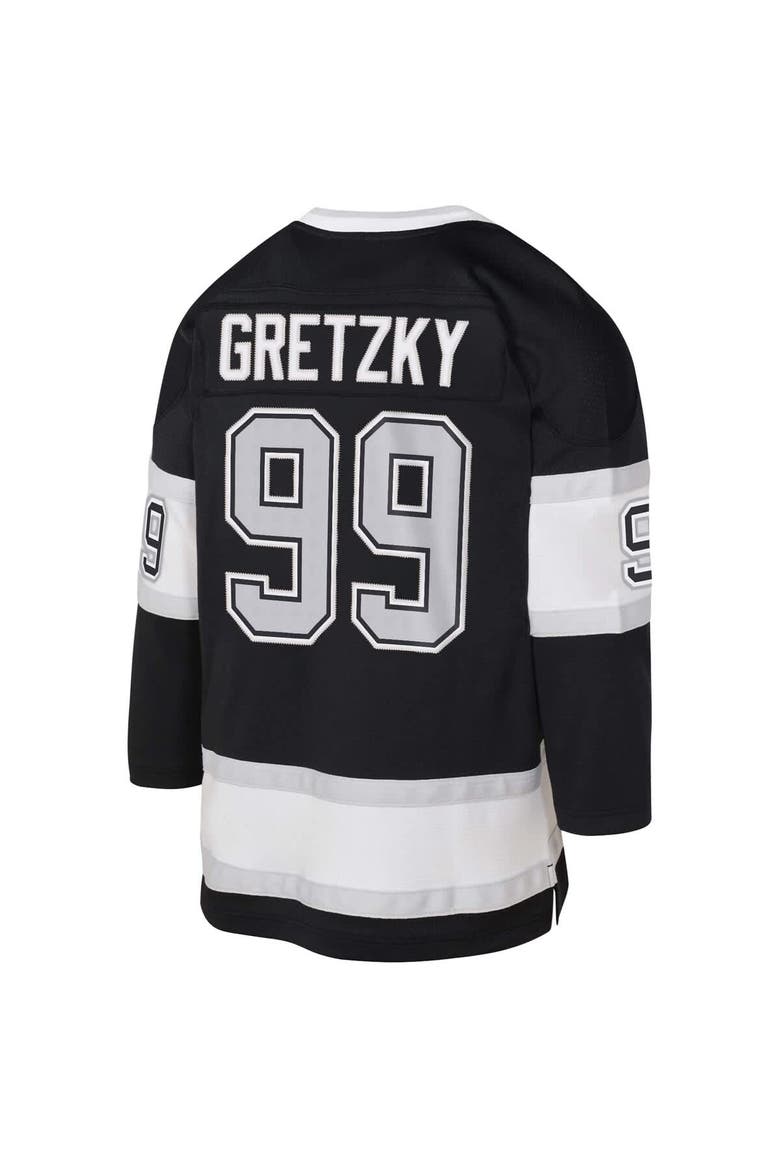 Youth Mitchell & Ness Wayne Gretzky Black Los Angeles Kings 1992/93 Captain Patch Blue Line Player Jersey, Alternate, color, Black