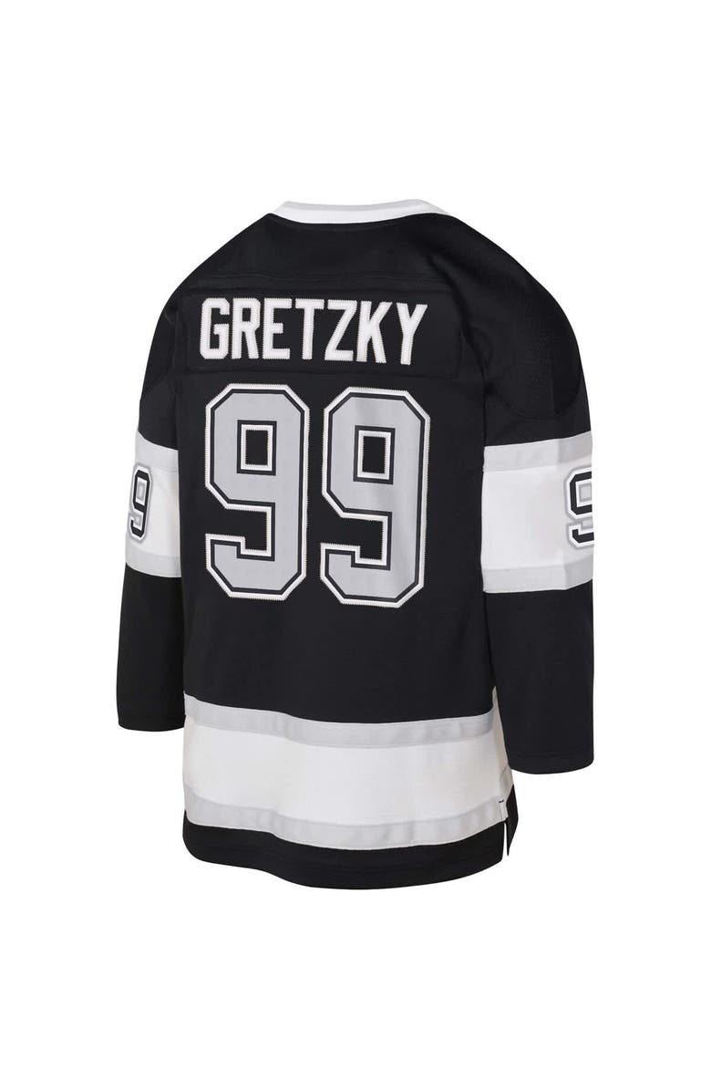 Mitchell & Ness Youth Mitchell & Ness Wayne Gretzky Black Los Angeles Kings 1992/93 Captain Patch Blue Line Player Jersey, Alternate, color, Black