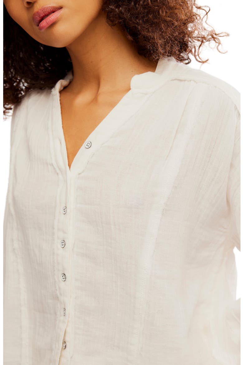 Valley Cotton Doublecloth Button-Up Shirt, Alternate, color, CLEAN IVORY