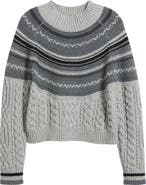 525 america Ayana Fair Isle Mixed Stitch Sweater