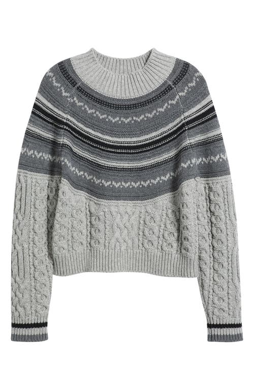 525 Ayana Fair Isle Mixed Stitch Sweater In Gray