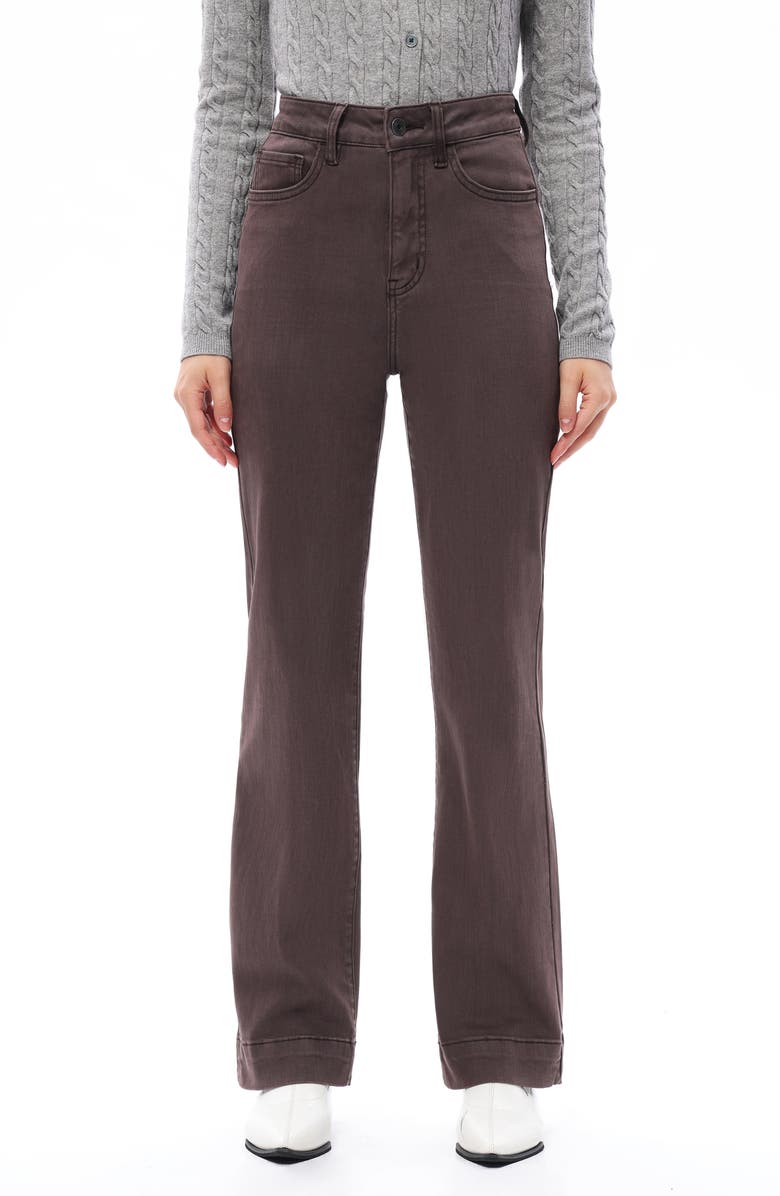 Bayeas High Waist Bootcut Jeans, Main, color, Chocolate