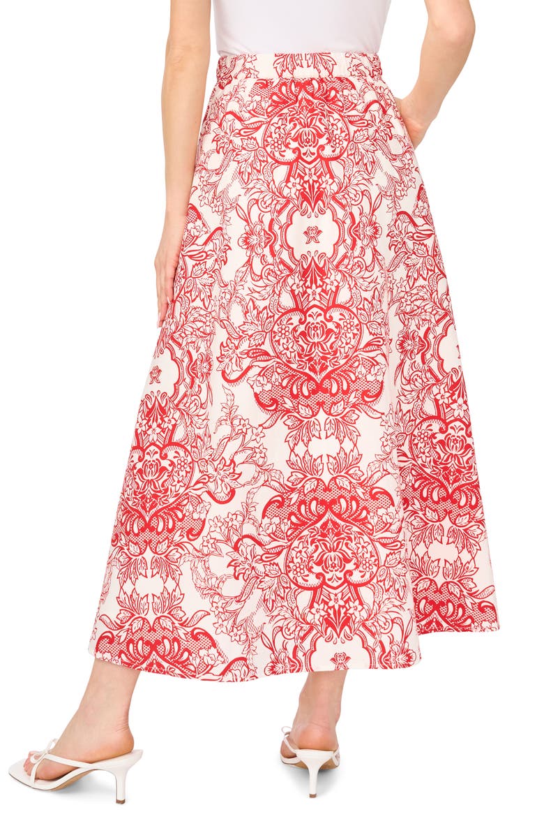Ted Baker Floral Paisley Cotton Maxi Skirt, Alternate, color, Classic Cherry