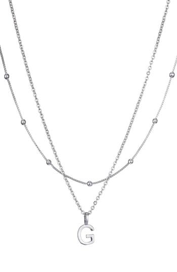 Adornia Initial Pendant Layered Chain Necklace In Silver