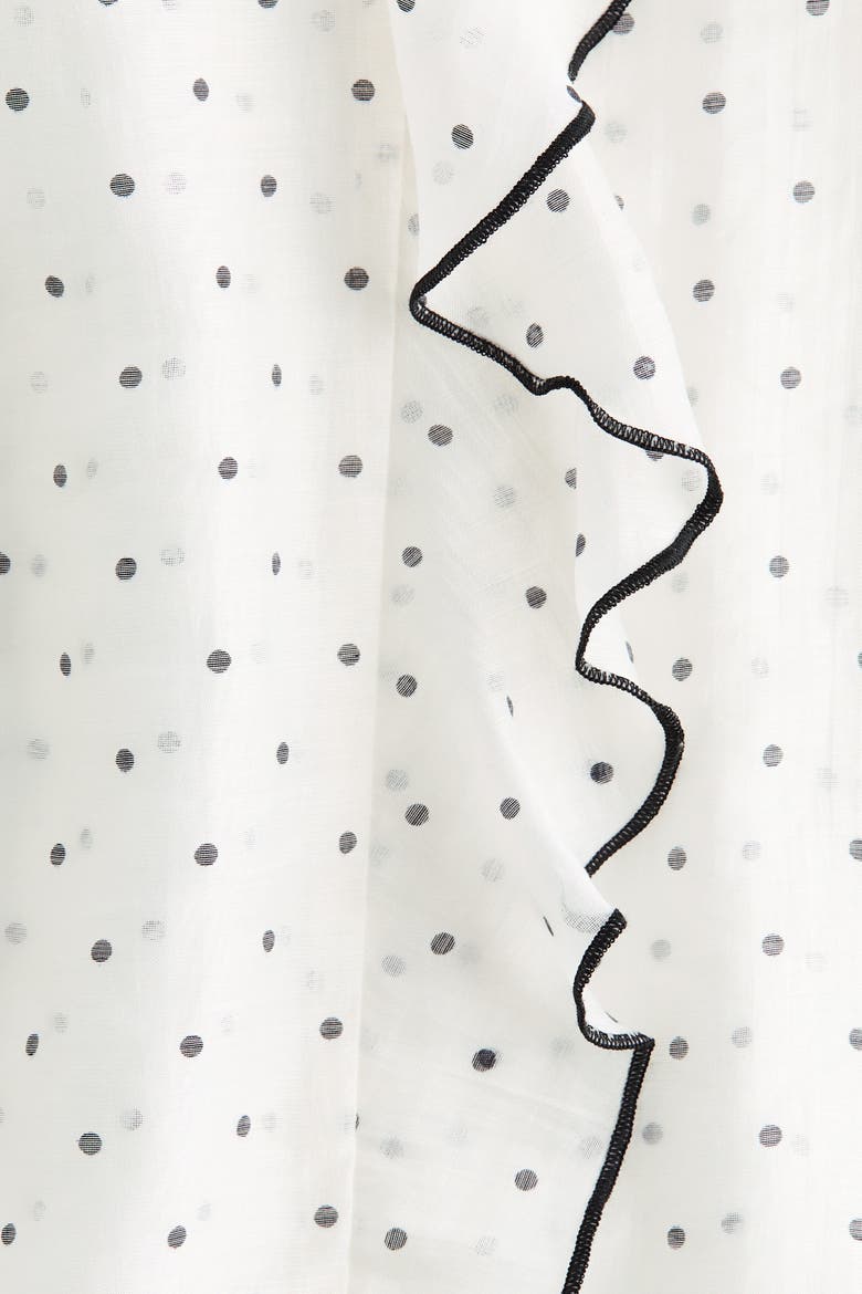 Flounced Scarf-collar Blouse, Alternate, color, Cream/polka dot