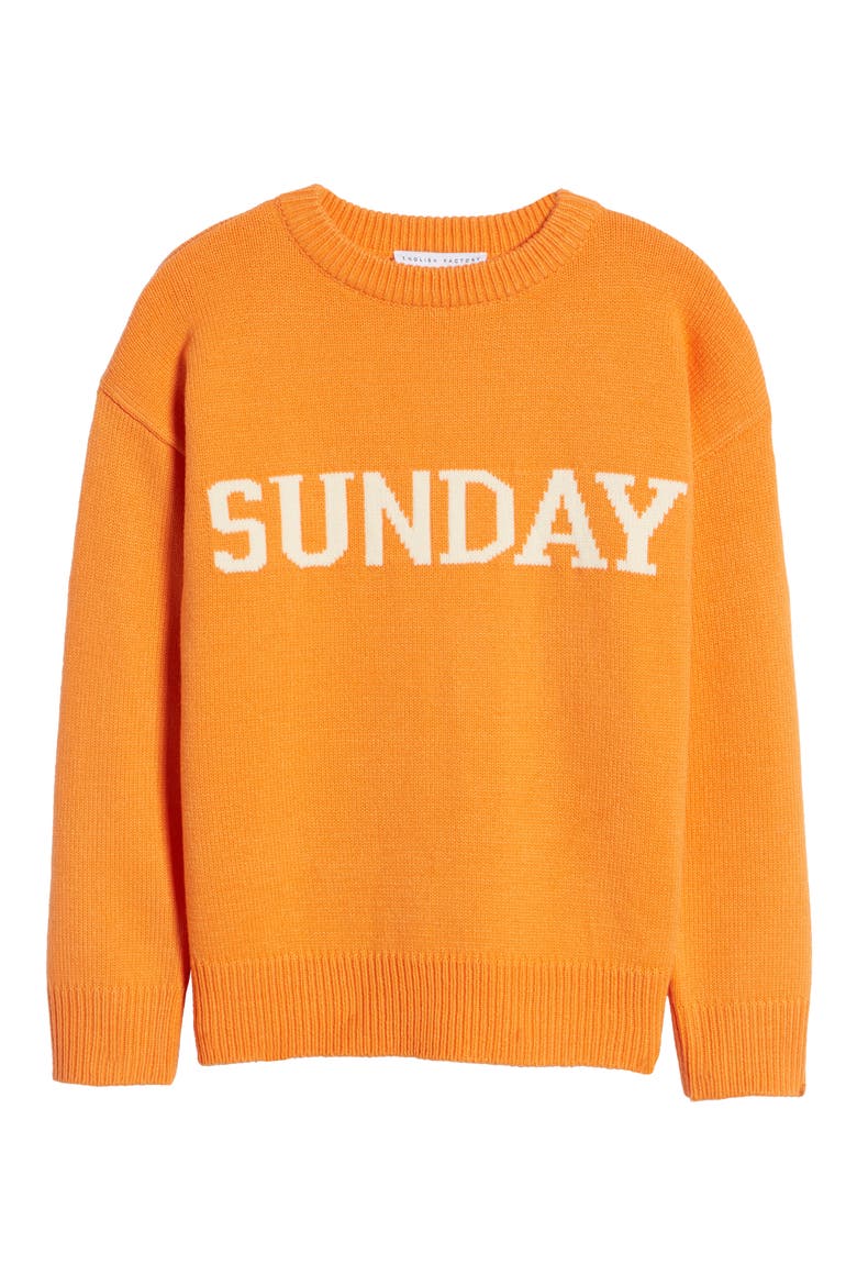 Weekday Motif Sweater, Alternate, color, ORANGE