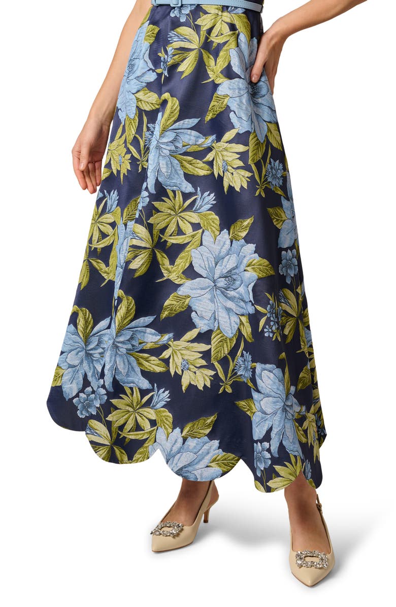 Aidan Mattox Floral Jacquard Party Dress, Alternate, color,