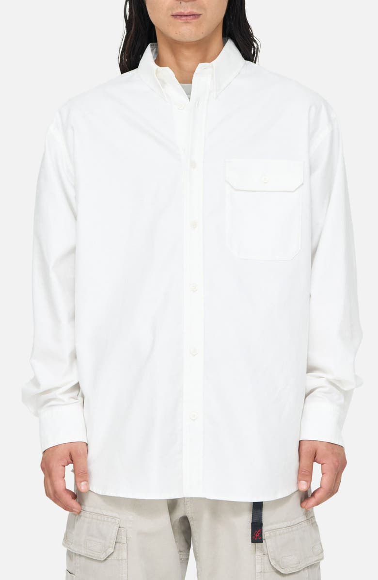 Gramicci Woven Oxford Button-Down Shirt, Main, color, White