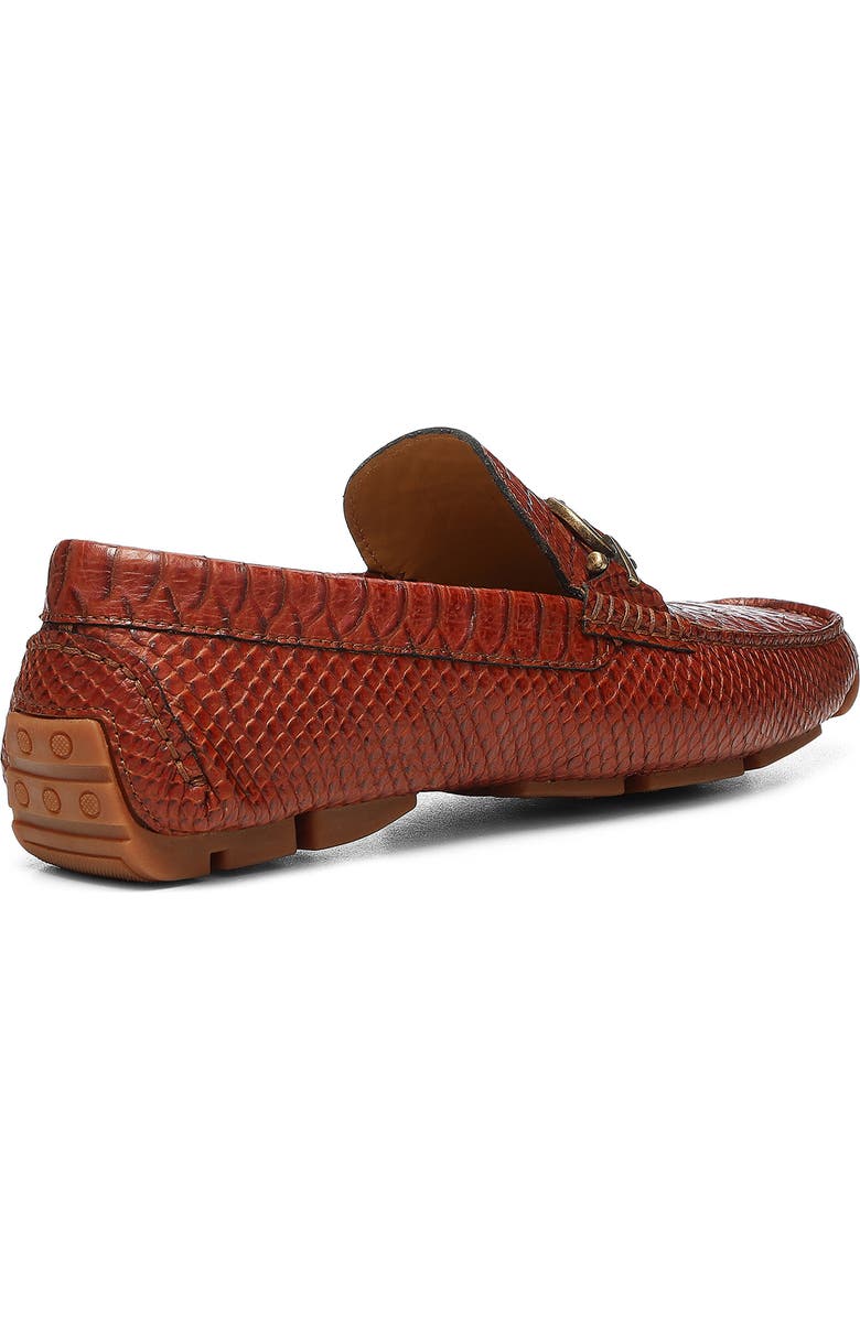 Donald Pliner Dacio II Snakeskin Embossed Driving Loafer, Alternate, color, Cognac