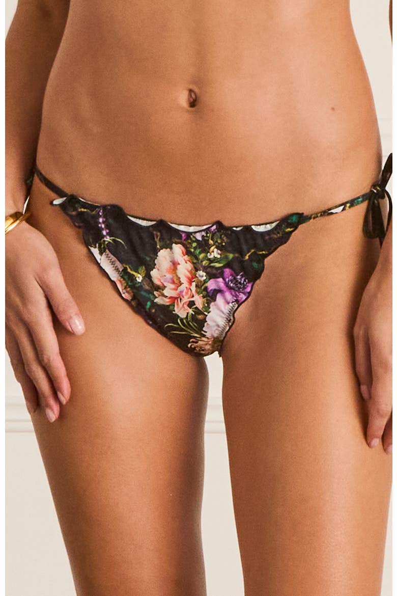 Lettuce Edge Bri Tie Side Pant Bikini Bottom, Alternate, color, Black