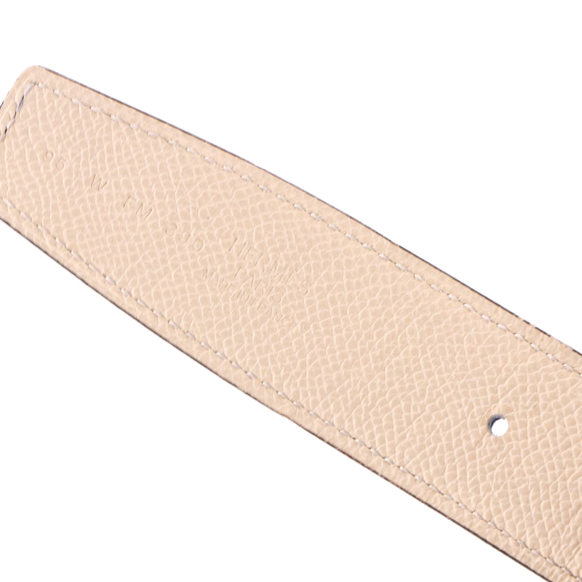 Pre-Owned Hermes Tonight Color Reversible Belt Leather Medium, Alternate, color, Blue