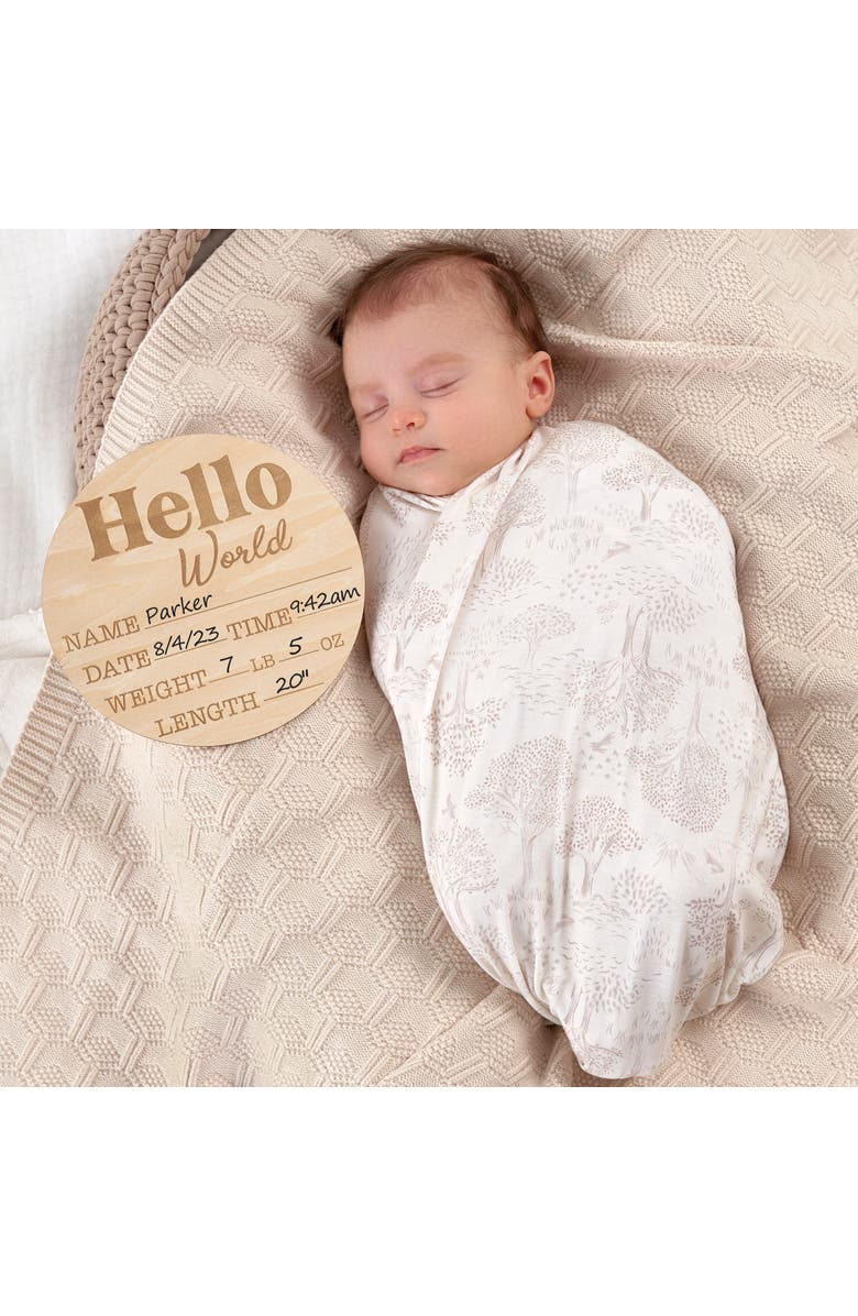 Just Born Wooden Milestone Birth Announcement Board, Alternate, color, Birth Announcement
