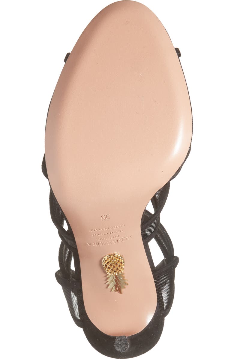 Aquazzura Fatal Attraction Ankle Tie Sandal, Alternate, color, Black