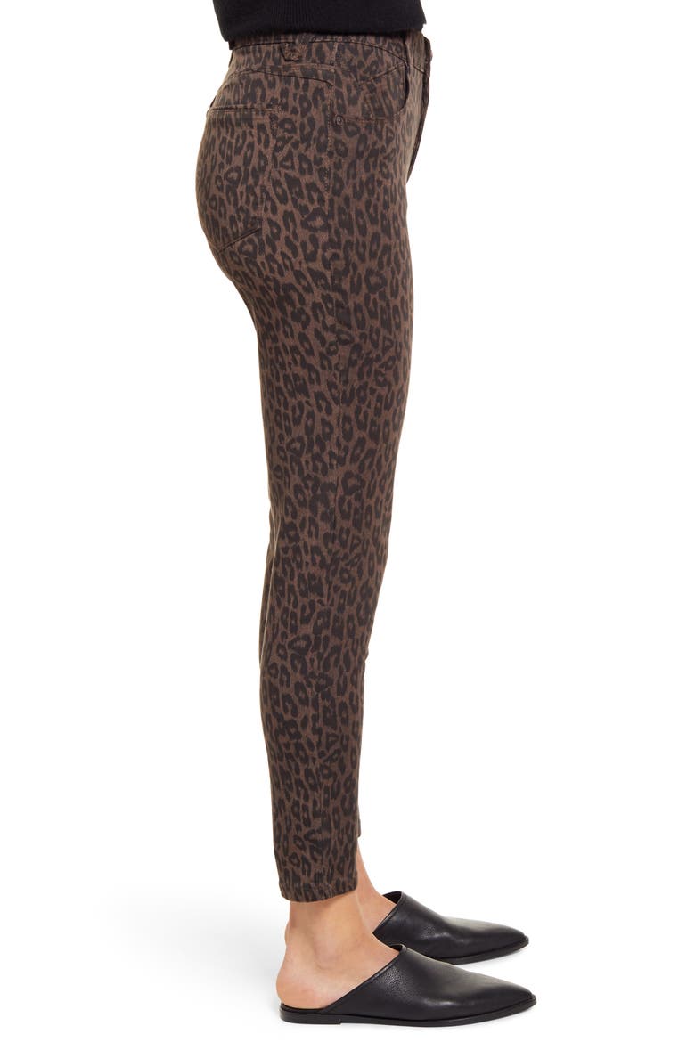 High Waist Ankle Skinny Jeans, Alternate, color, BROWN