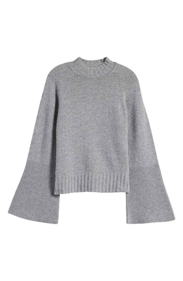 PAIGE Laurel Metallic Bell Sleeve Sweater, Alternate, color, Cloudy Heather Grey