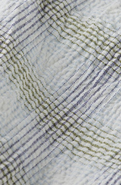 SCOTCH & SODA SCOTCH & SODA RELAXED FIT CRINKLE PLAID STRETCH COTTON CAMP SHIRT