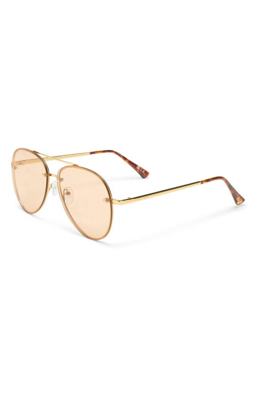 Aire Mirzam 60mm Aviator Sunglasses In Bright Gold/hazel Tint