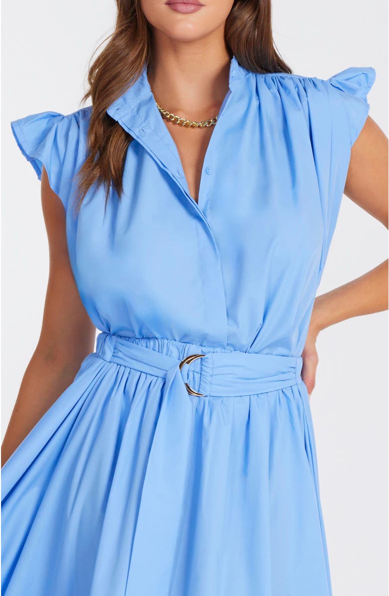Bishop + Young Camryn Flutter Sleeve Poplin Top, Main, color, Azure