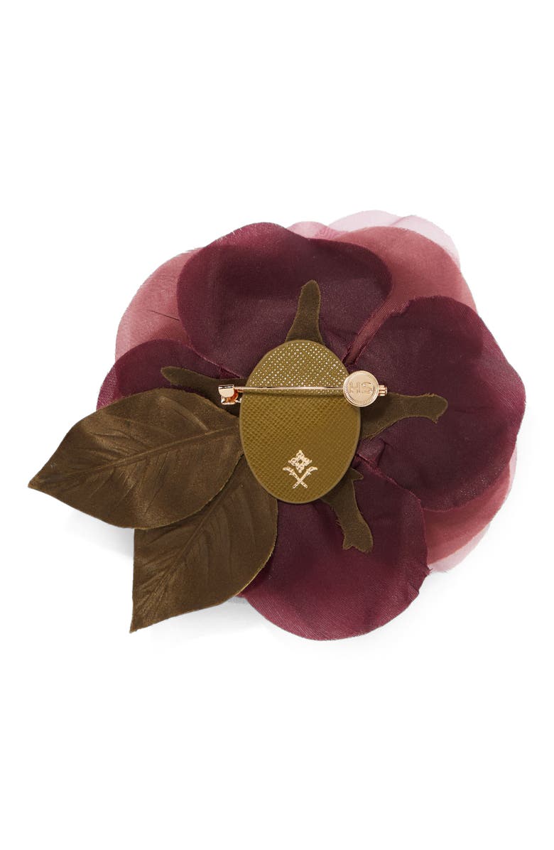 Helena Simon The Mauve Open Rose Floral Brooch, Alternate, color, Mauve