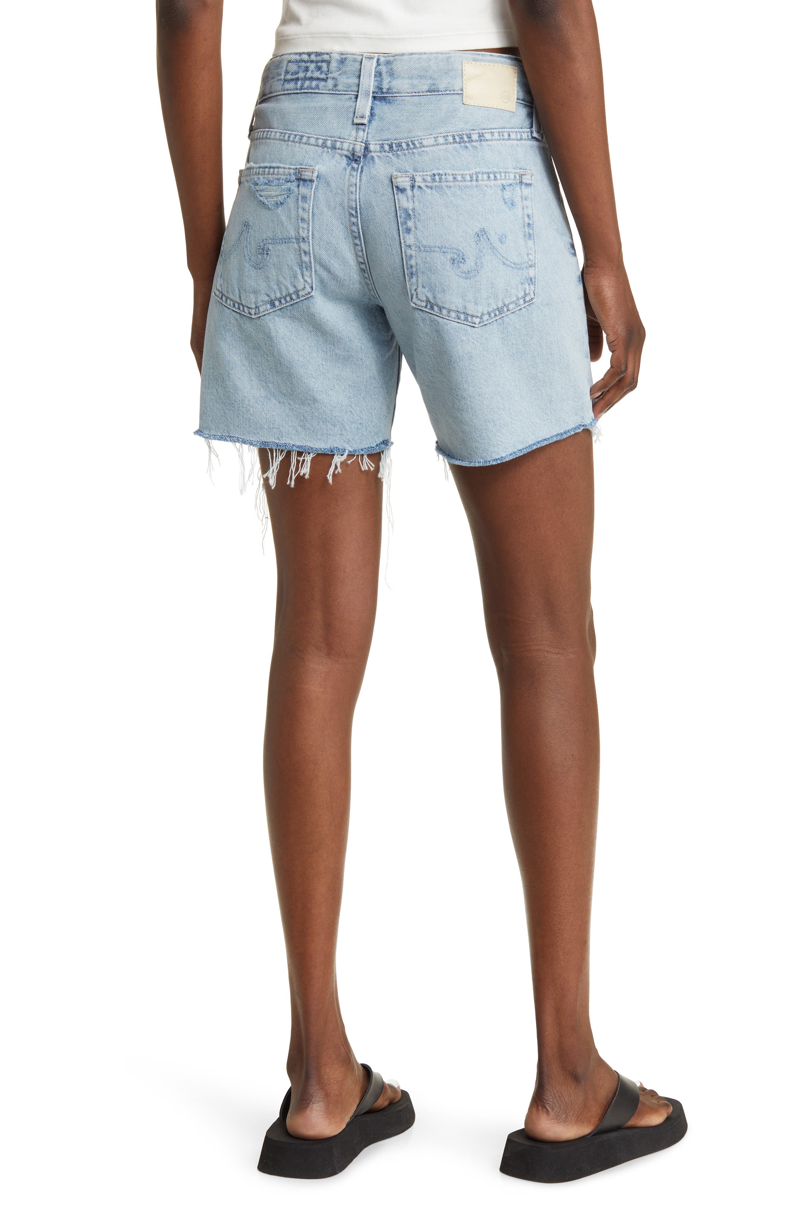 Becke Raw Hem Nonstretch Denim Shorts - image 2
