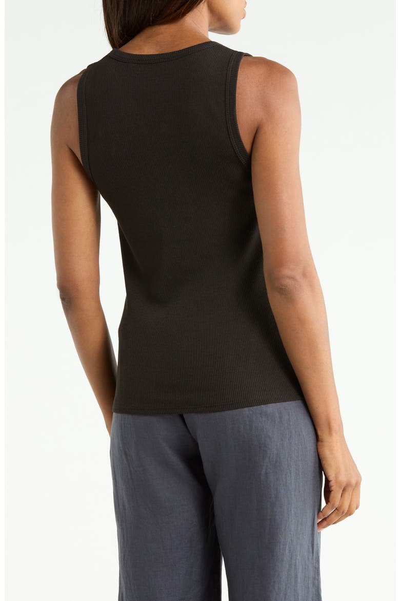 Scoop Neck Ribbed Tank, Alternate, color, BLACK