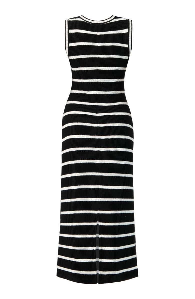 IVONNE Sleeveless Striped Knit Long Dress, Alternate, color, Black