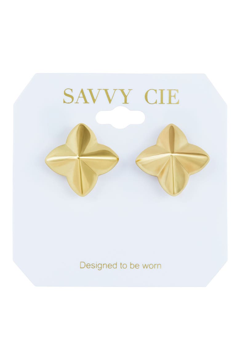 Quatrefoil Stud Earrings, Main, color, YELLOW