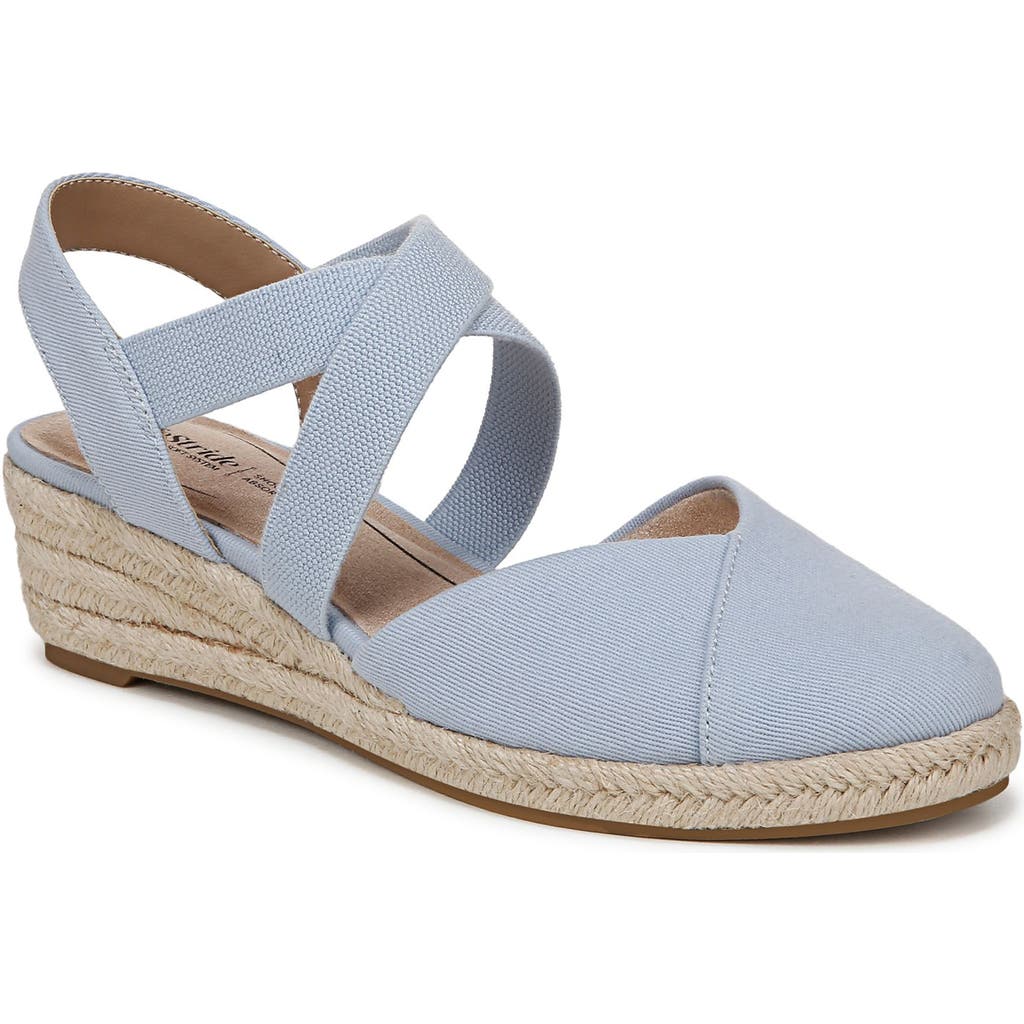 Lifestride Kimball Slingback Espadrille Platform Wedge In Blue