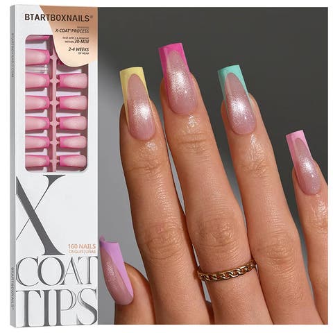 Soft Gel Nail Tips XCOATTIPS® French Brighter Pastel - Cat-Eye Base Collection
