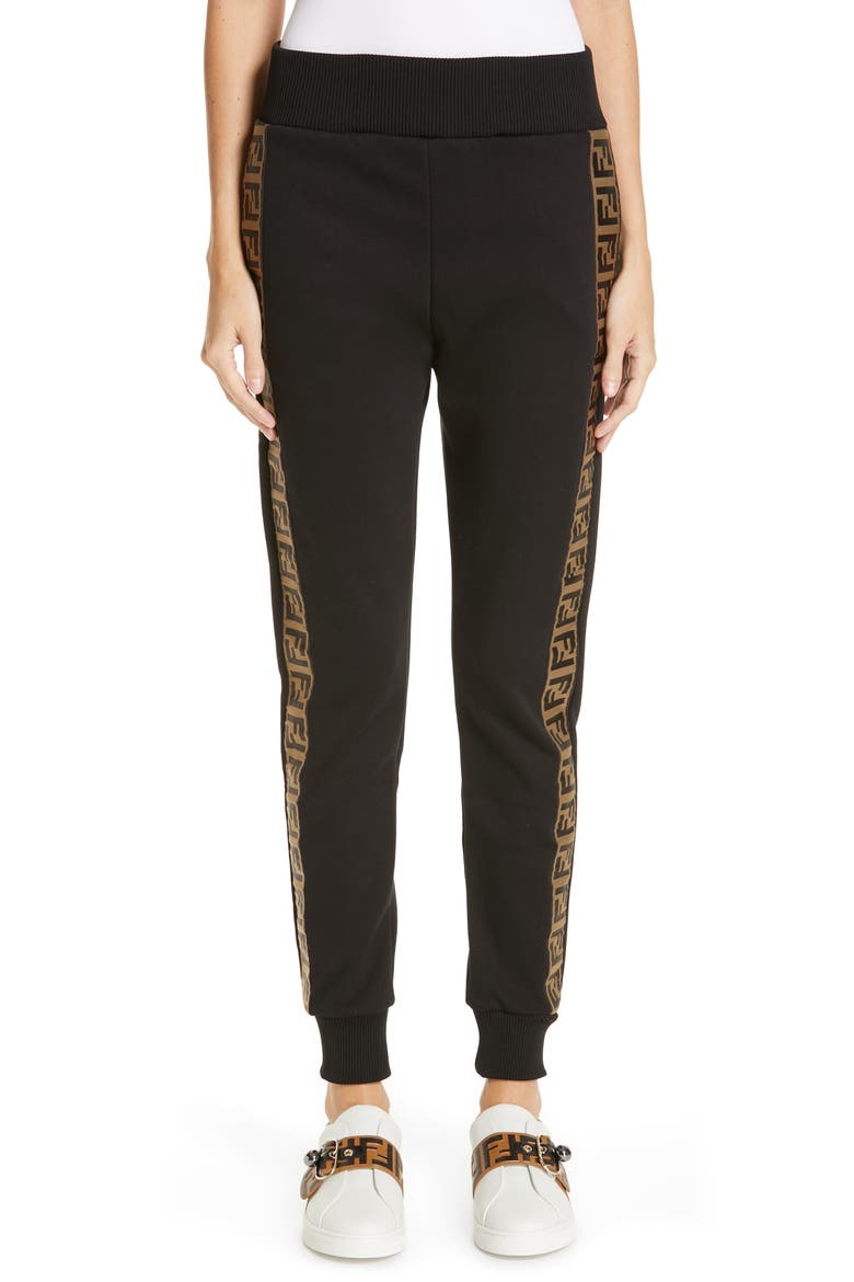 x FILA Mania Logo Jersey Track Pants, Main, color, BLACK