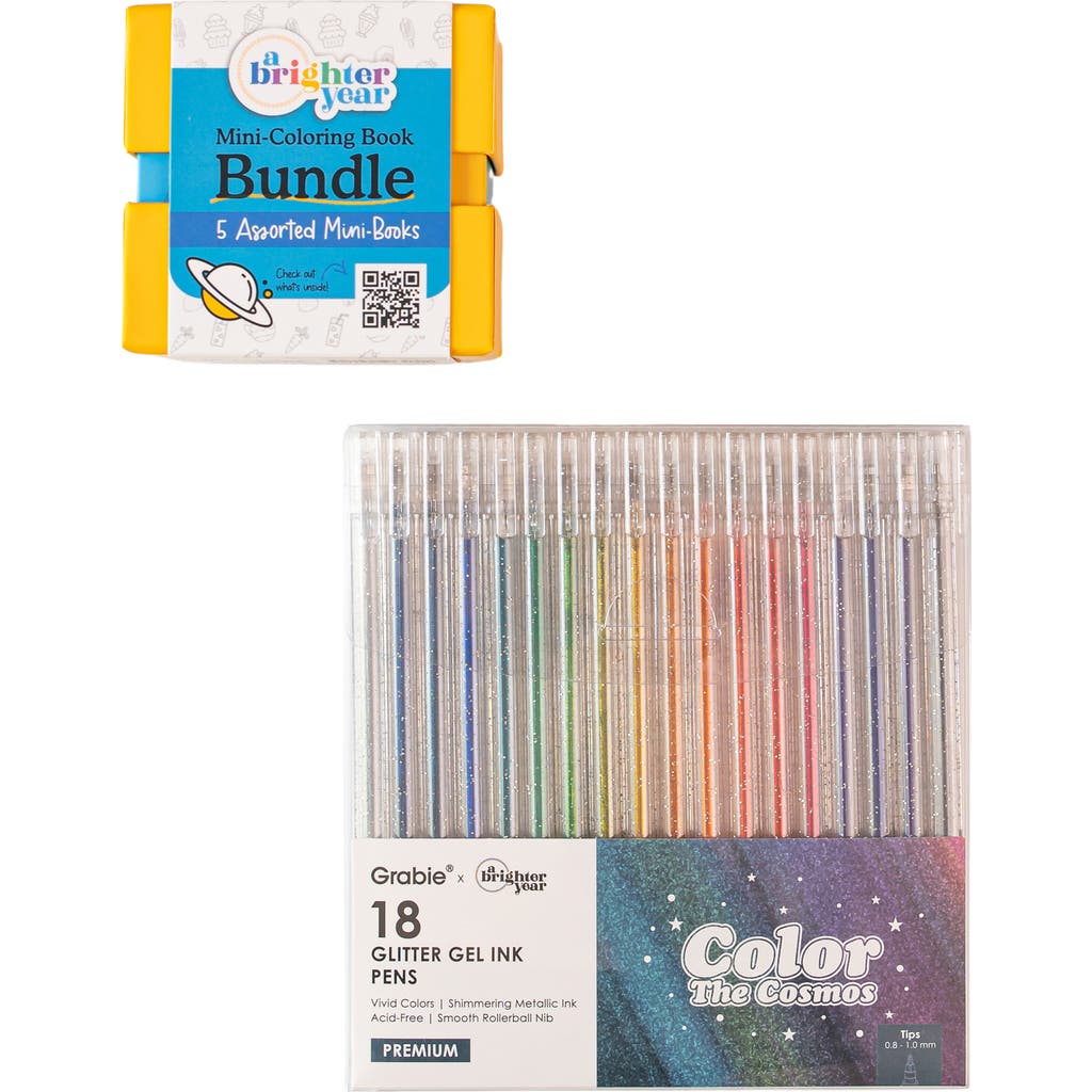 A Brighter Year 5-Piece Mini Adult Coloring Book+ Gel Pen Bundle in Multicolor  product