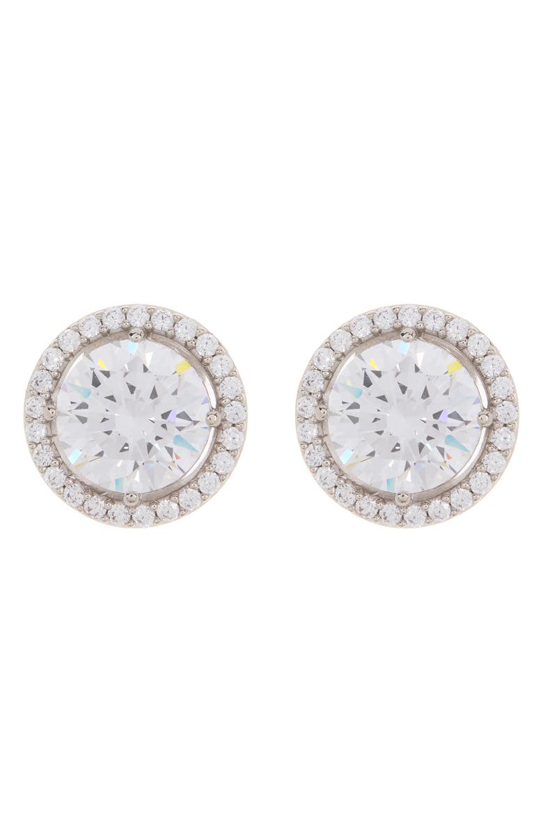 Nadri CZ Halo Clip Stud Earrings, Main, color, 