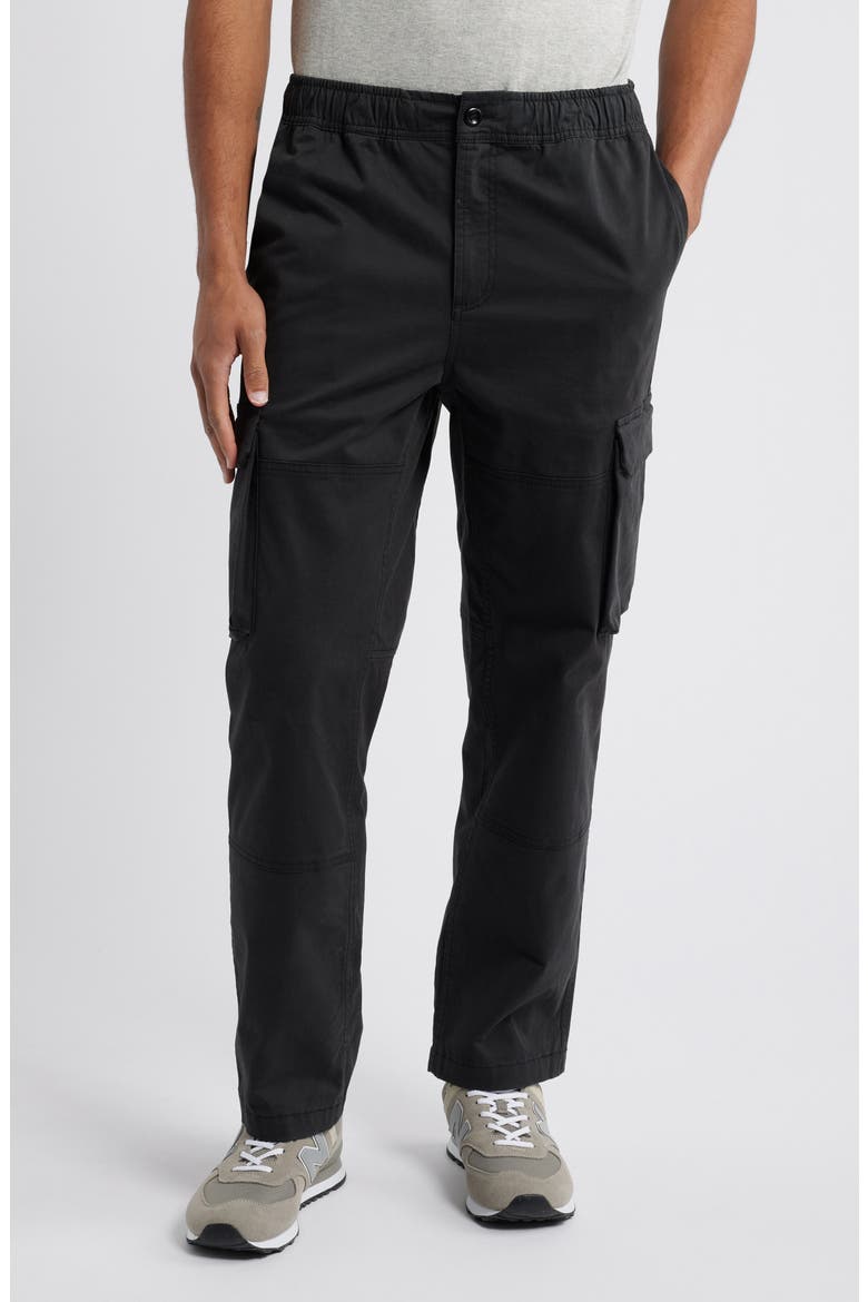 Jaiden Elastic Waist Cargo Pants, Main, color, BLACK