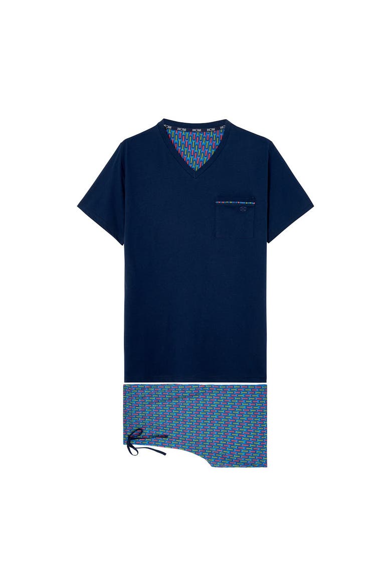 Bellagio Short Pajama Set, Main, color, Navy Print