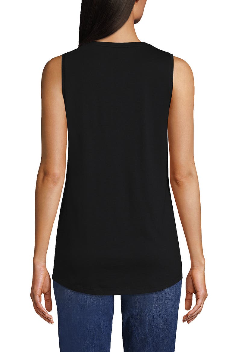 Supima Cotton Tunic Tank Top, Alternate, color, Black