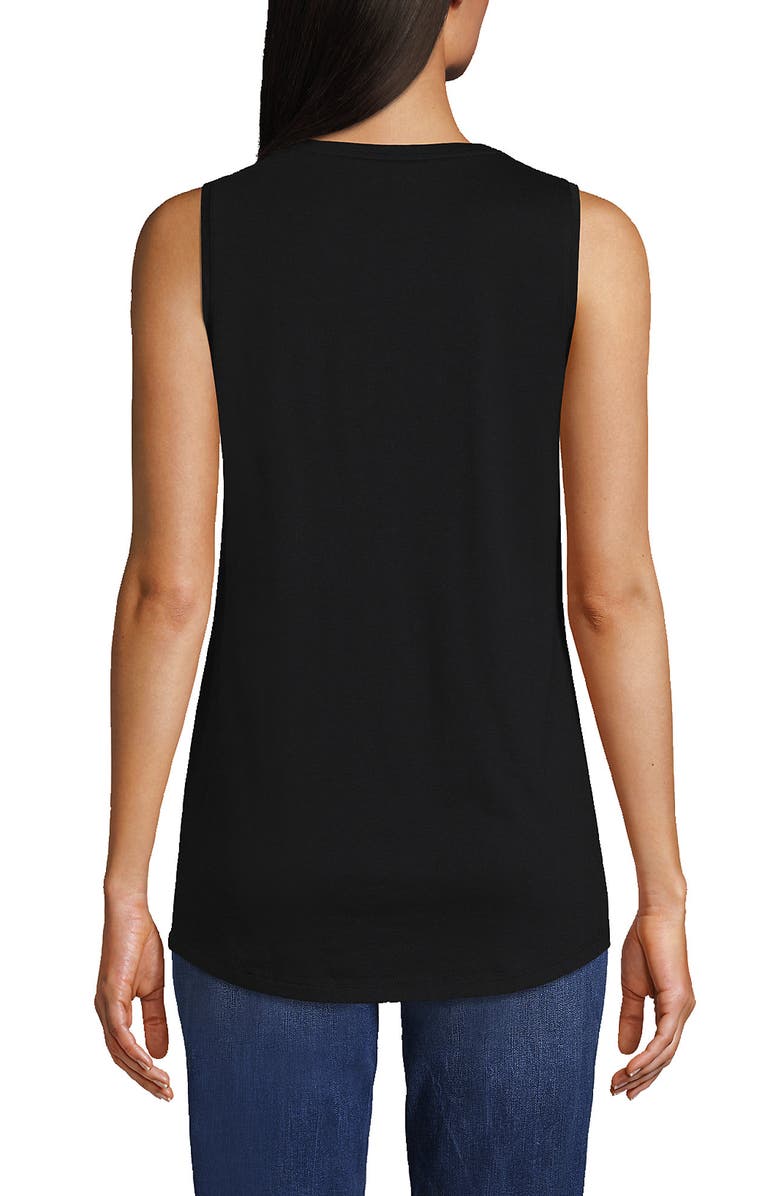 Lands' End Supima Cotton Tunic Tank Top, Alternate, color, Black