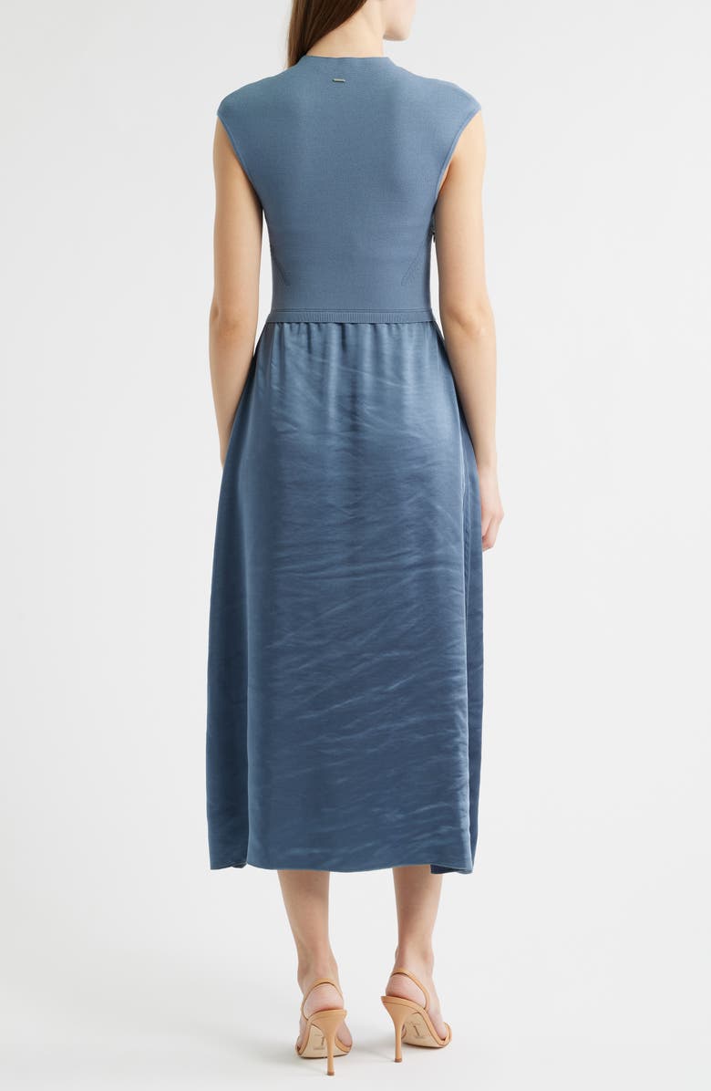 BOSS Ferdolini Mixed Media Midi Dress, Alternate, color, Tanzanite