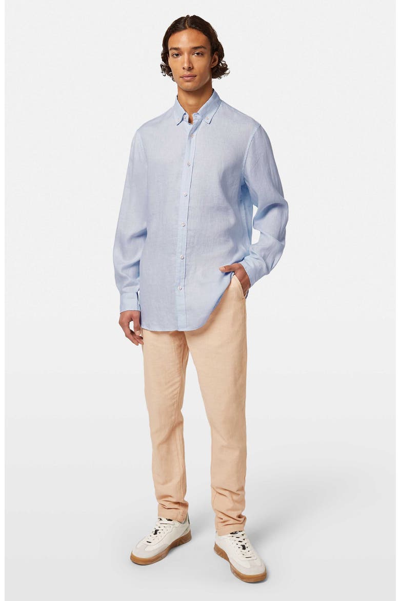 Linen Button-Down Shirt, Alternate, color, SHIRT BLUE